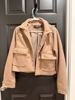 CI Sono Tan Wool-Blend Crop Jacket